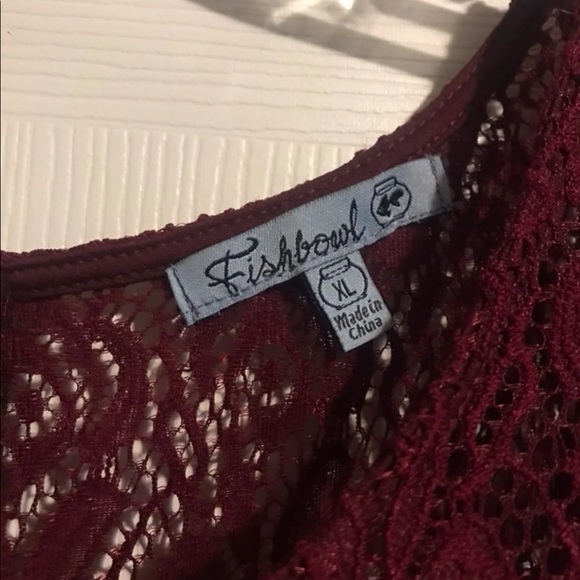 Fishbowl burgundy lace accent zipper dress size xl - Picture 6 of 6